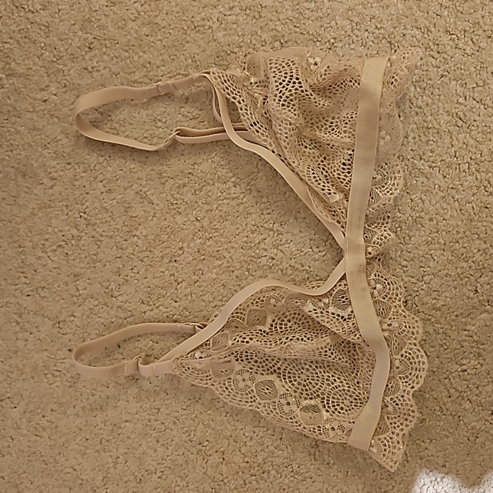 Dainty pink & gold bralette size small